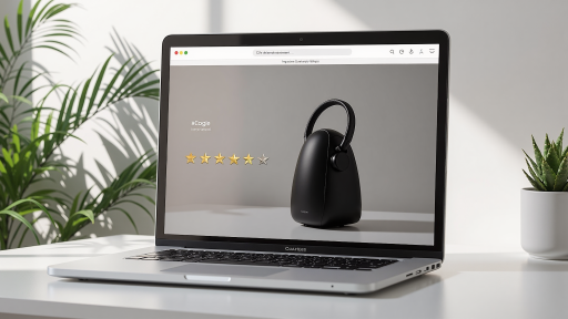 E-commerce website homepage with shopping cart icon, product listings, and promotional banners